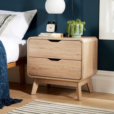 2 Drawer Bedside Scandi Legs