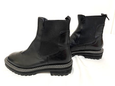 M&S Insolia Black Leather Chunky Chelsea Boots Size 6