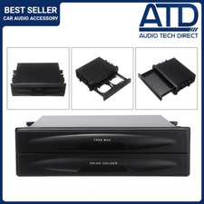 Single 1 DIN Cup Drink Holders Cover Storage Tray Box Plate Pocket Car 173x48mm