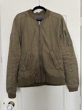 Superdry International "The Rookie" Bomber Jacket Army Jacket Size Large