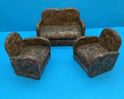 Vintage dolls house lounge - dolls,