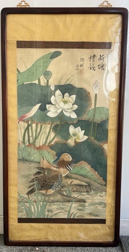 Chinese silk painting mandarin - silk,