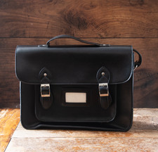 Vintage Style Black Leather