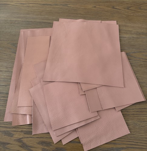 Pale pink pebble grain leather - pebble,