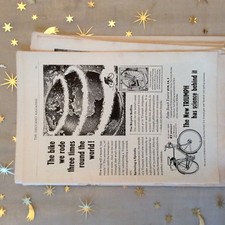 g1k ephemera vintage advert triumph raleigh three times round the world bicycle 