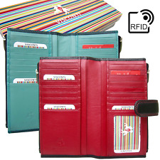 Leather Purse RFID Dual Colour 2 Coin Pockets Zipped Designer Visconti New CD23