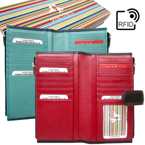 Leather purse rfid dual - leather,