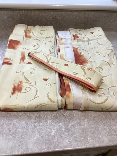 Pair vintage curtains cream - pair,