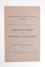 Bus Coach Timetable West Riding Automobile Co. Directors Reort 1966
