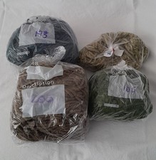 Bundle of loose cut wool for latch hook rug kit green 529 pieces approximately