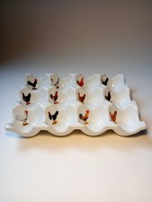 Macdonald China Leicester Porcelain Chickens 12 Egg Storage Crate Rack