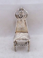 1891 SOLID SILVER DUTCH MINIATURE CHAIR HALL MARKED, SAMUEL BOYCE LANDECK