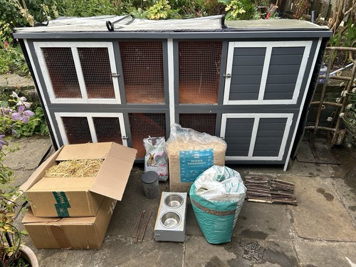 6ft maple manor rabbit hutch - rabbit,