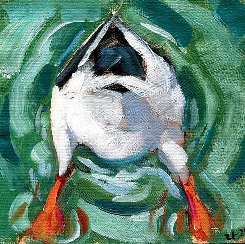 Funny duck oil painting - funny,