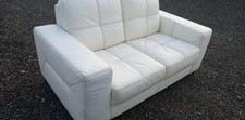 LOVELY SOFA - SUPERB  - 2 SEATER WHITE LEATHER  - ALL UK DELIVERY - just ask 