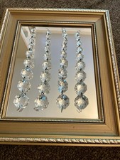 Set 4 Vintage Chandelier Crystal Glass 8.5 Inch Drops Christmas Tree Decorations