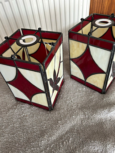 Pair tiffany style square - pair,