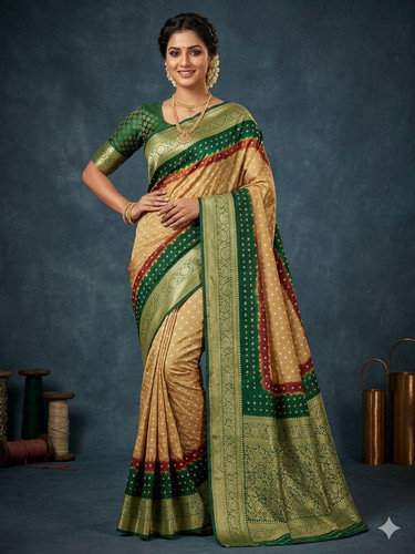 Women kanjivaram bandhani - women's,