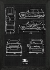 Simca 1100 1969 Framed Wall