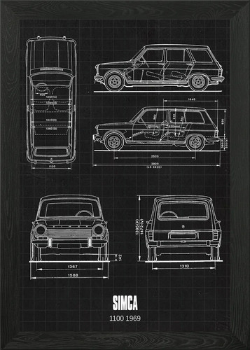 Simca 1100 1969 framed wall - simca,