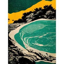 Beach Lagoon Abstract Marbled