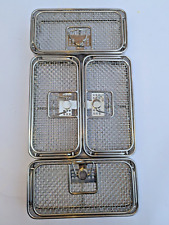 STERILISATION CASSETTE TRAYS x4  PERFORATED MESH AUTOCLAVE 240mm x 120mm x 55mm