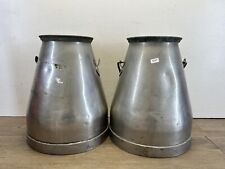 Pair Of Stainless Steel Milk Churns