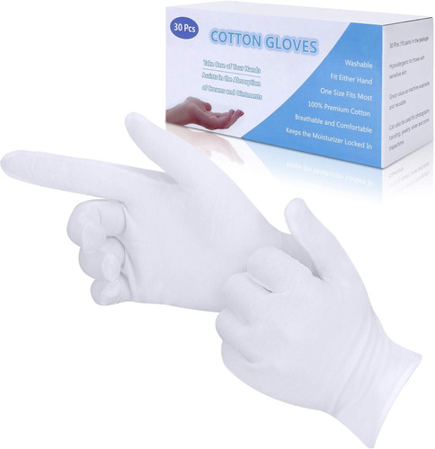 Pcs white cotton gloves - 30,