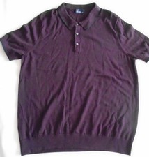 Fred Perry Knitted Polo Shirt Purple Short Sleeve Genuine Men's XXL Free UK P+P