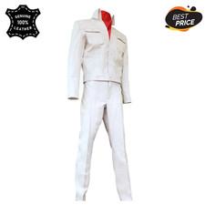 White Soft Sheepskin Leather Elvis 1968 Comeback Suit | Tribute Costume Outfit
