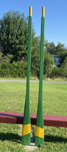 Pair vintage wooden oars - wooden,
