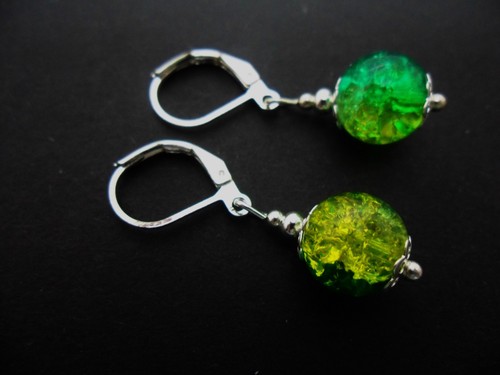 Pair dangly crackle - a,