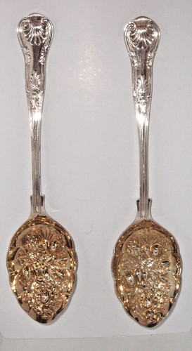 Pair silver plate berry - a,