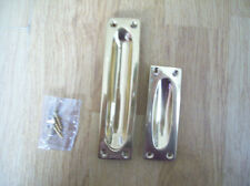 2 SIZES HEAVY SOLID BRASS FLUSH RECESSED DOOR CABINET /DRAWER SLIDE  HANDLES