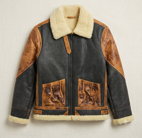 Two tone aviator jacket - two,