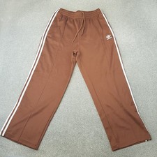 Adidas Mens Tracksuit Bottoms Medium Brown SST Originals Trefoil Pants Pleated