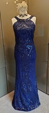 Quiz Sequin Long Navy Blue Formal Evening Dress 12 Cruise Cocktail Party