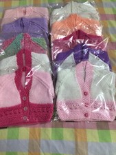 Hand Knitted Cardigans ( Newborn Girls ).