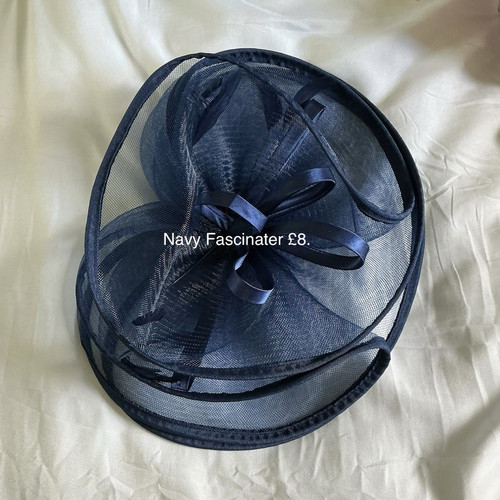 Navy mesh fascinator headpiece - fascinator,