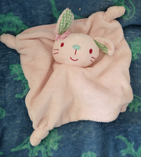 Boots Miniclub Bunny Rabbit Baby Comforter Comfort Blanket Checked Ears Soft Toy