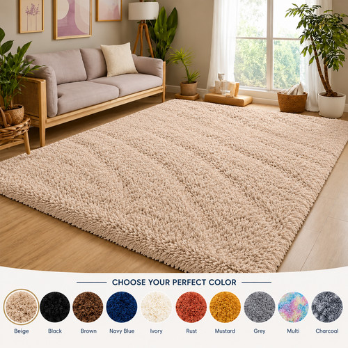 Fluffy rugs large shaggy - fluffy,