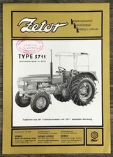 ZETOR Type 5711 TRACTOR Agricultural Sales Leaflet MAY 1976 German Text #5.76