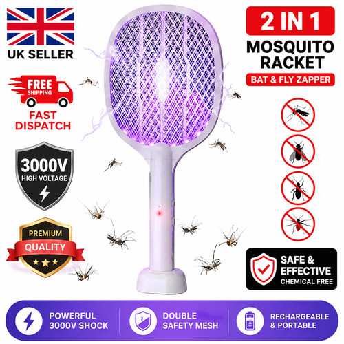 Rechargeable bug zapper racket - bug,