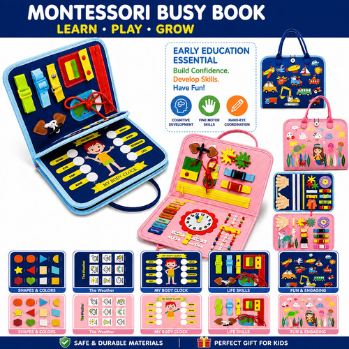 Montessori busy book - 9-in-1,