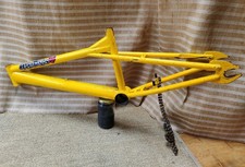 VINTAGE HARO COZMO - BMX FRAME - 1998 STYLE? - YELLOW - NEEDS TIDYING - RARE