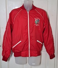 1980s Red Rugby Bomber Jacket