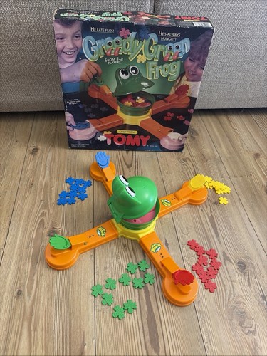 Vintage tomy greedy green frog - vintage,