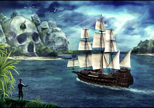 Cool pirate ship poster - ship, print
