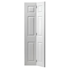 Branded White Primed 6 Panel Textured Hollow Bi-fold Internal Door + UK Delivery