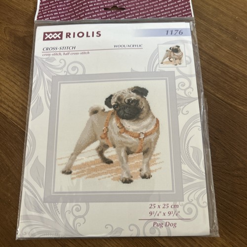 Riolis cross stitch kit pug - cross,